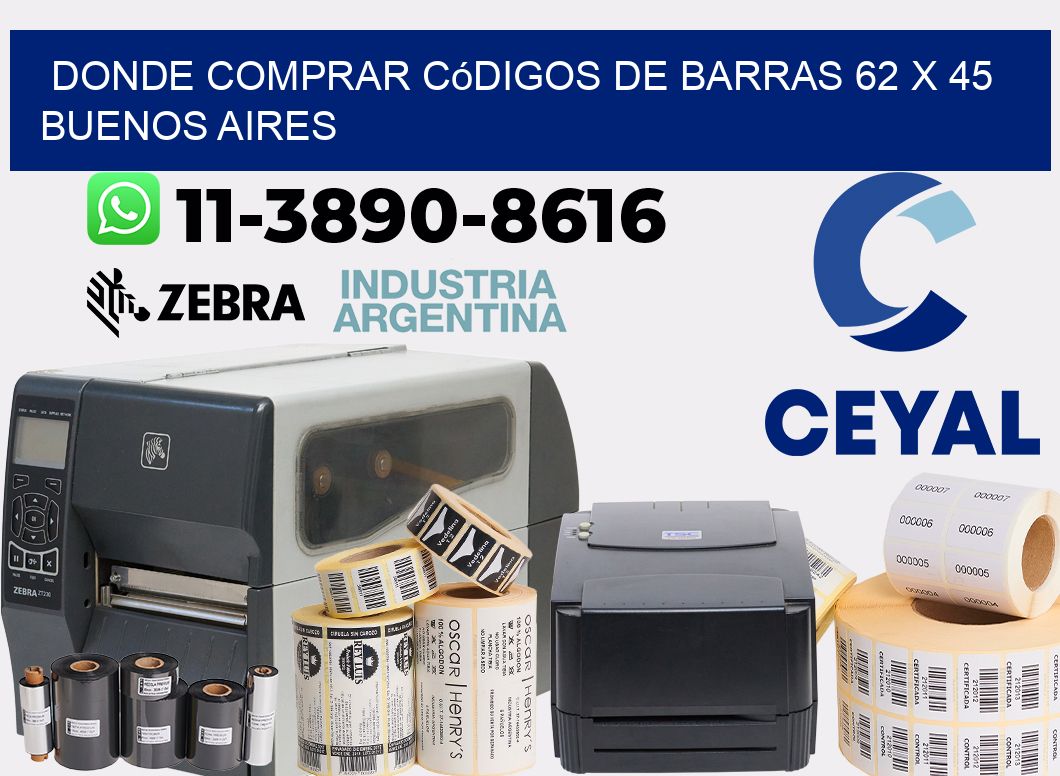 Donde Comprar códigos de barras 62 x 45  Buenos Aires