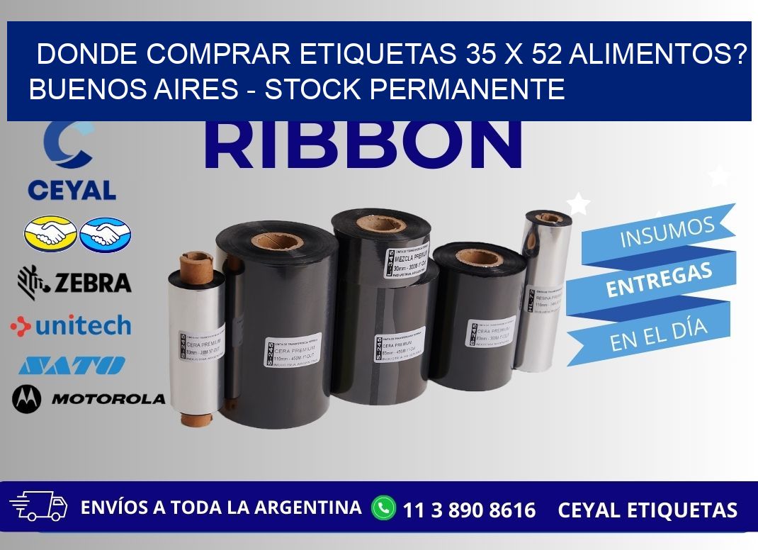 Donde Comprar etiquetas 35 x 52 ALIMENTOS? Buenos Aires - Stock permanente