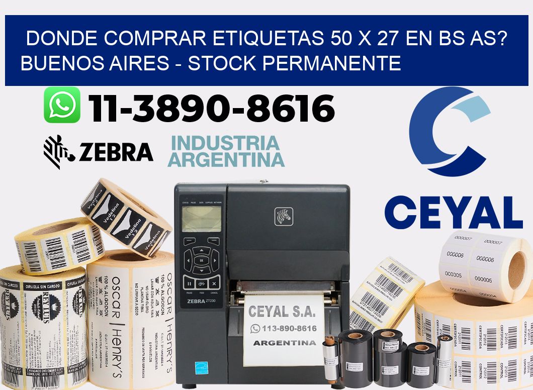Donde Comprar etiquetas 50 x 27 en BS AS? Buenos Aires - Stock permanente