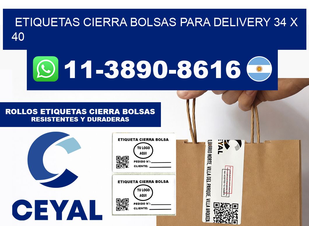 ETIQUETAS CIERRA BOLSAS PARA DELIVERY 34 x 40