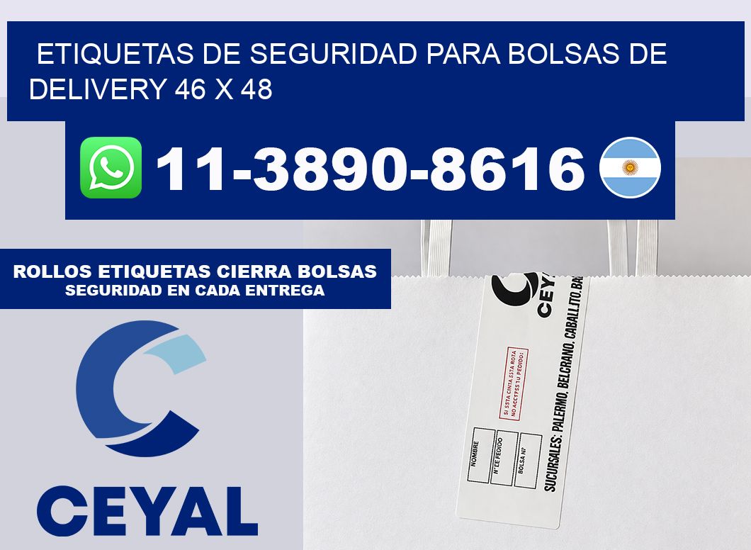 ETIQUETAS DE SEGURIDAD PARA BOLSAS DE DELIVERY 46 x 48
