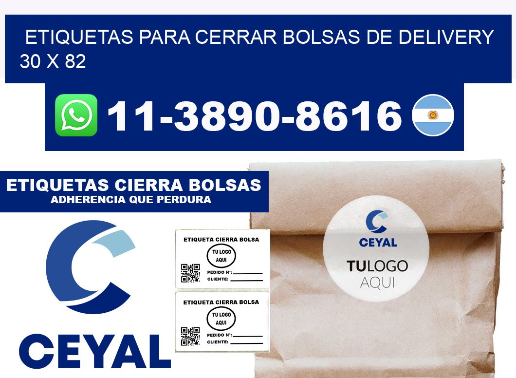 ETIQUETAS PARA CERRAR BOLSAS DE DELIVERY 30 x 82
