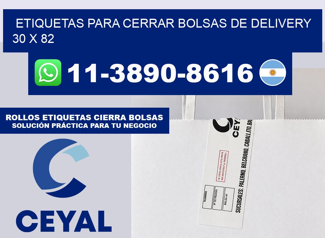 ETIQUETAS PARA CERRAR BOLSAS DE DELIVERY 30 x 82