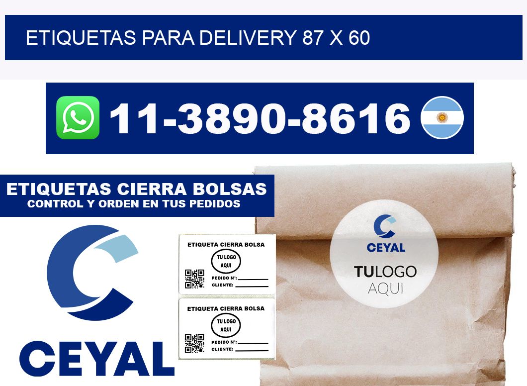 ETIQUETAS PARA DELIVERY 87 x 60