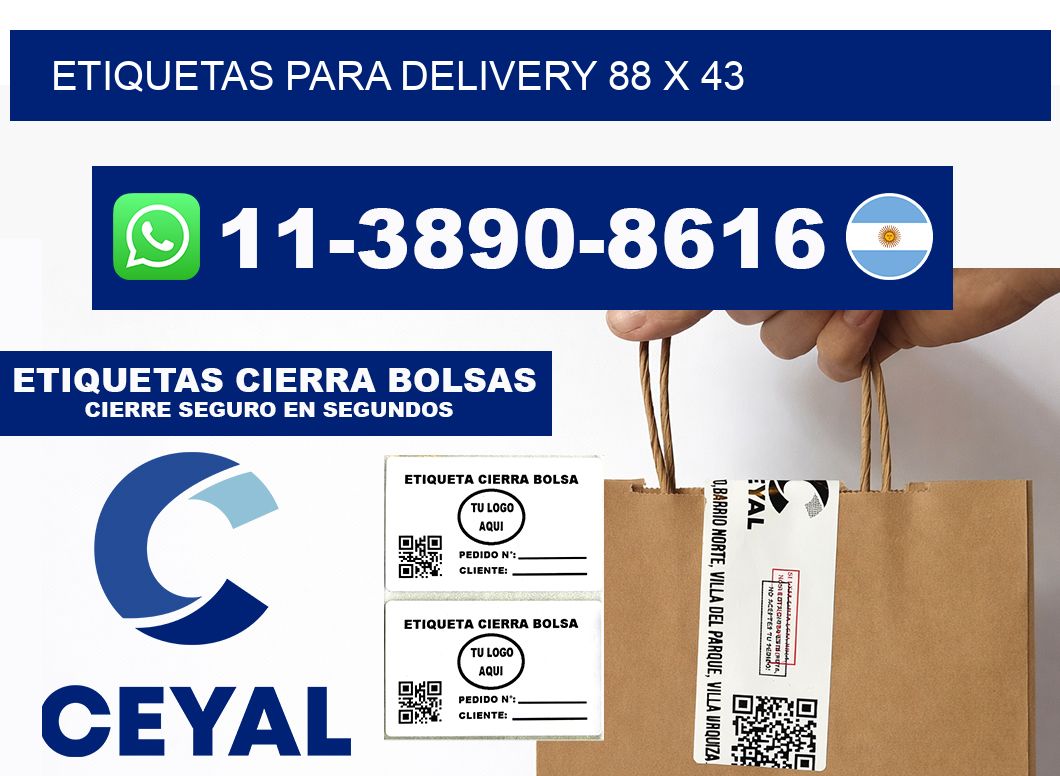 ETIQUETAS PARA DELIVERY 88 x 43