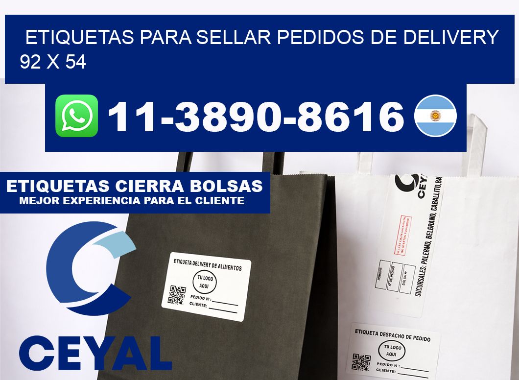 ETIQUETAS PARA SELLAR PEDIDOS DE DELIVERY 92 x 54