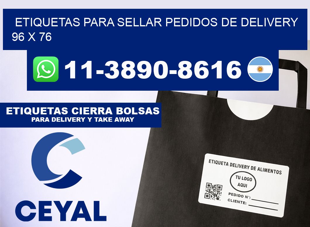 ETIQUETAS PARA SELLAR PEDIDOS DE DELIVERY 96 x 76