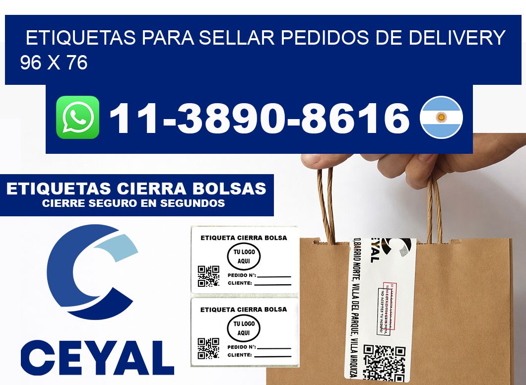 ETIQUETAS PARA SELLAR PEDIDOS DE DELIVERY 96 x 76