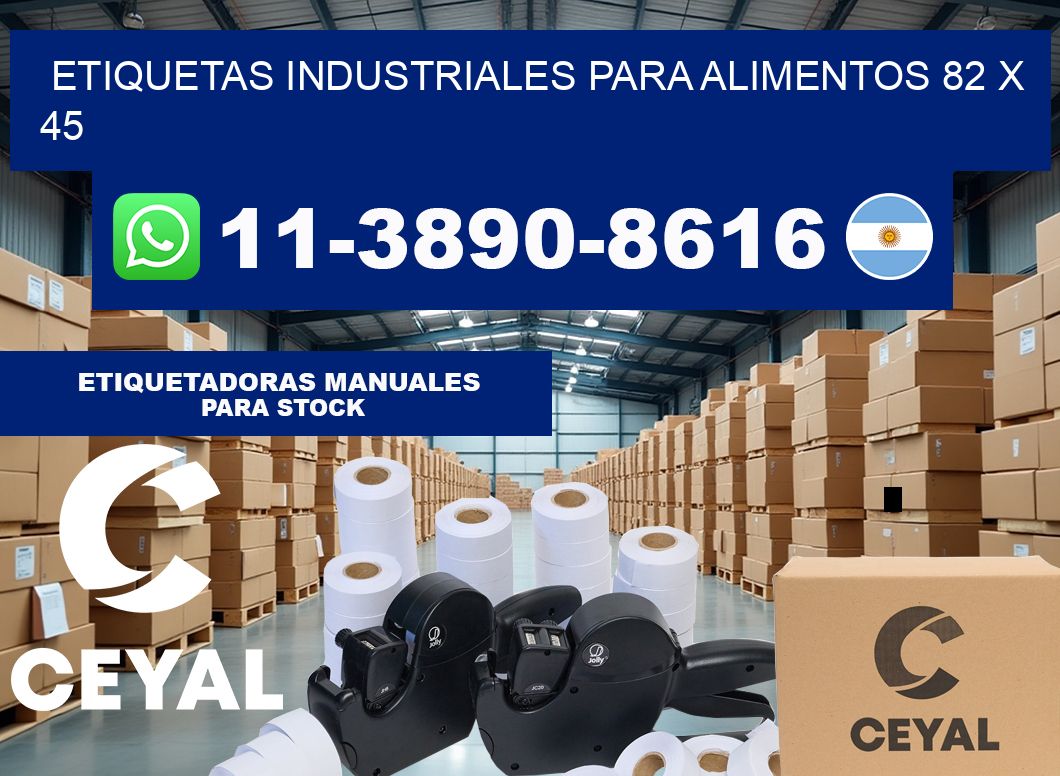 Etiquetas industriales para alimentos 82 x 45