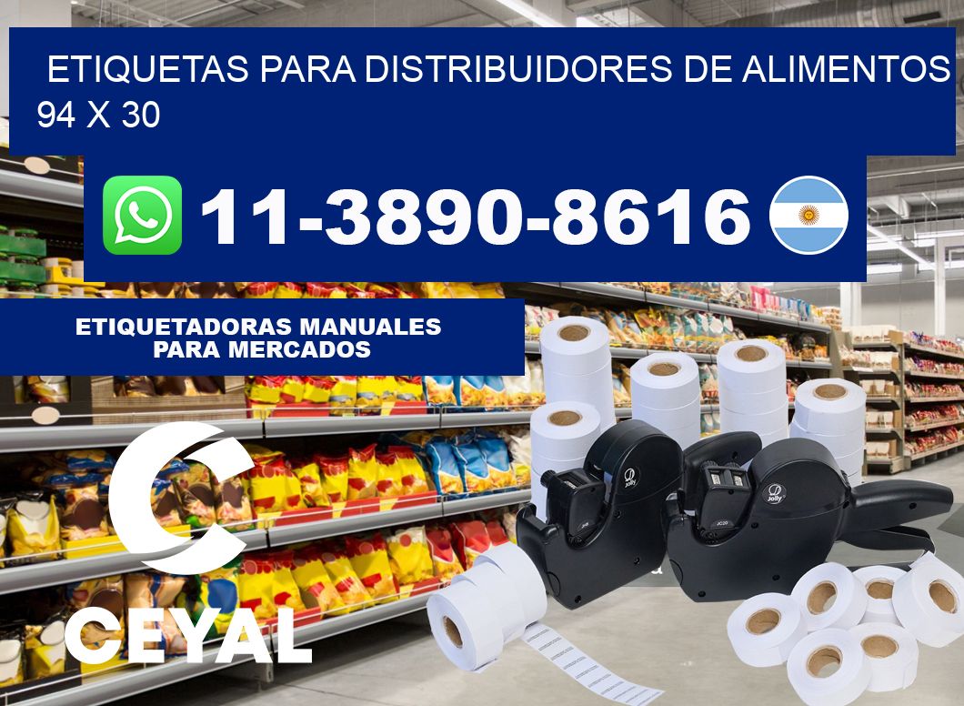 Etiquetas para distribuidores de alimentos 94 x 30