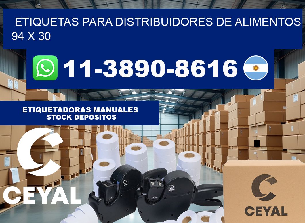 Etiquetas para distribuidores de alimentos 94 x 30