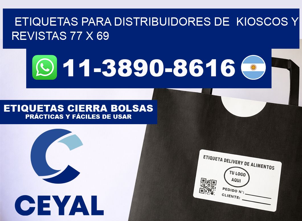 Etiquetas para distribuidores de kioscos y revistas 77 x 69