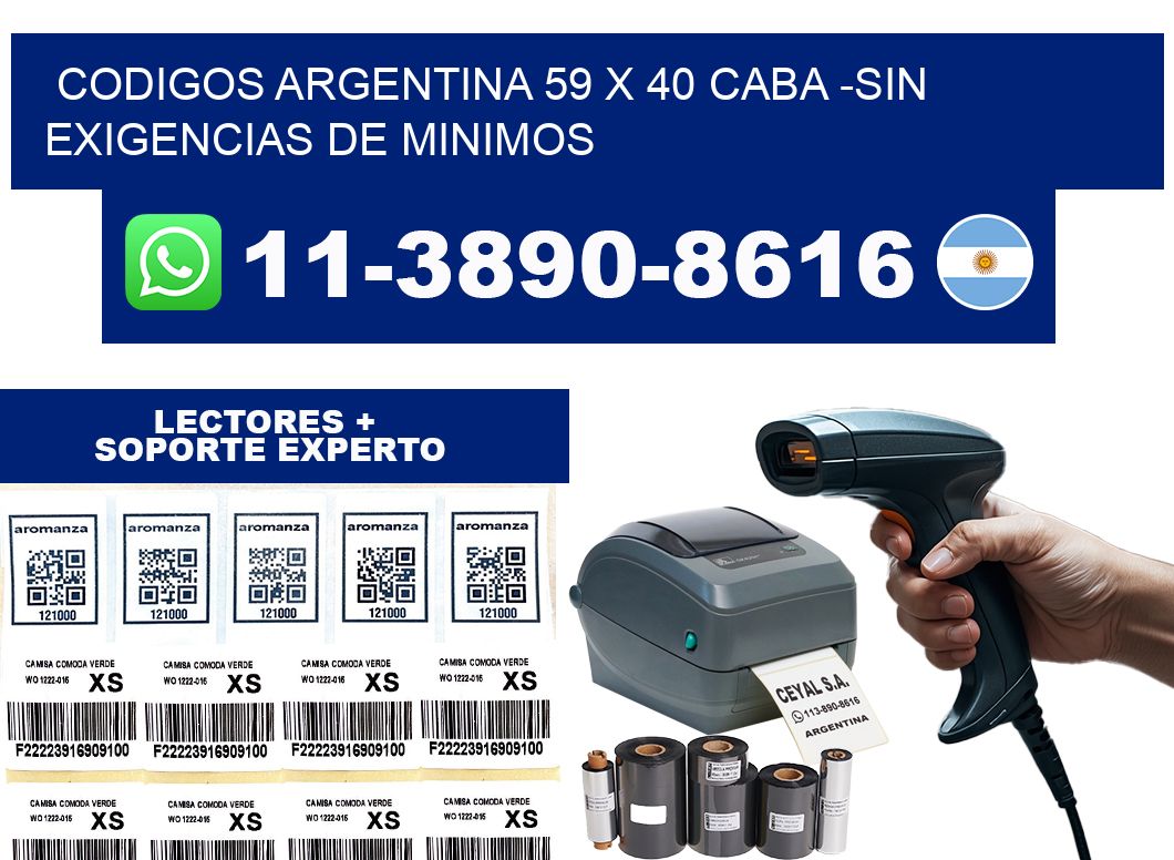 codigos Argentina 59 x 40 CABA -Sin exigencias de minimos