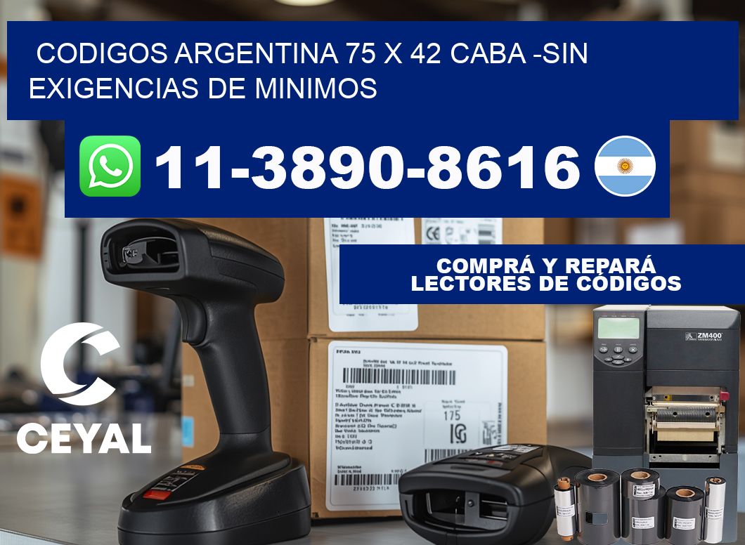 codigos Argentina 75 x 42 CABA -Sin exigencias de minimos