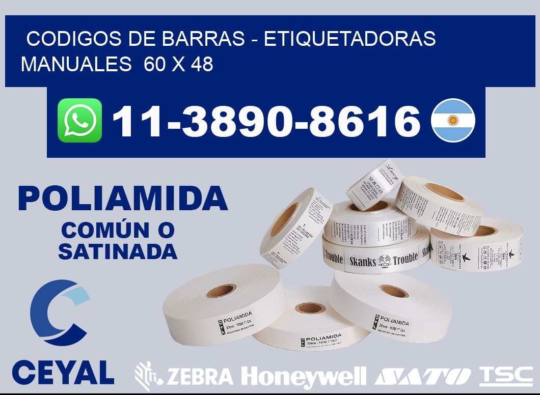 codigos de barras - Etiquetadoras Manuales 60 x 48