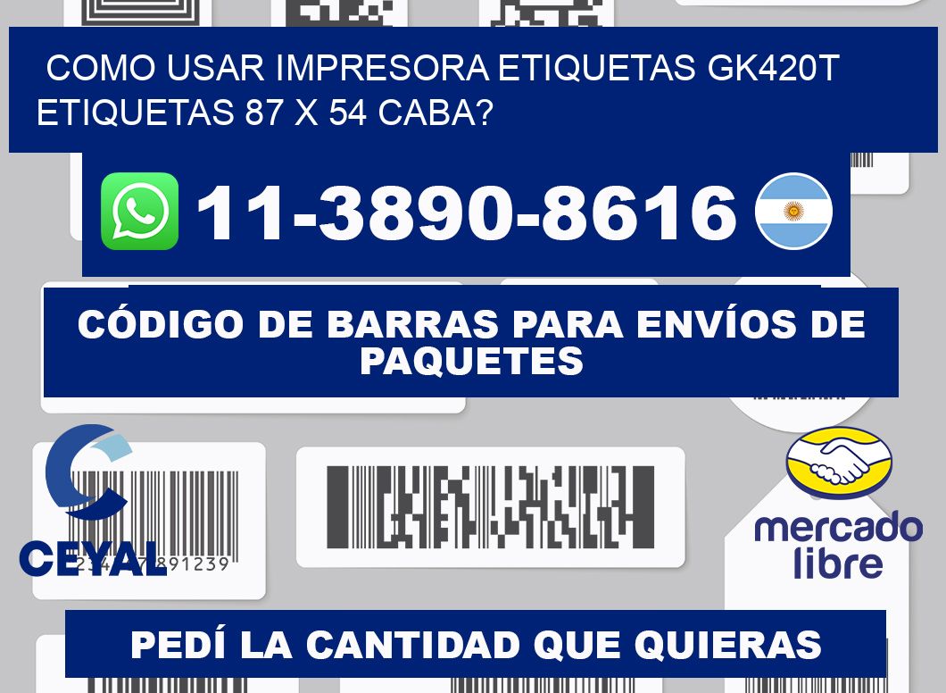 como usar impresora etiquetas gk420t etiquetas 87 x 54 CABA?
