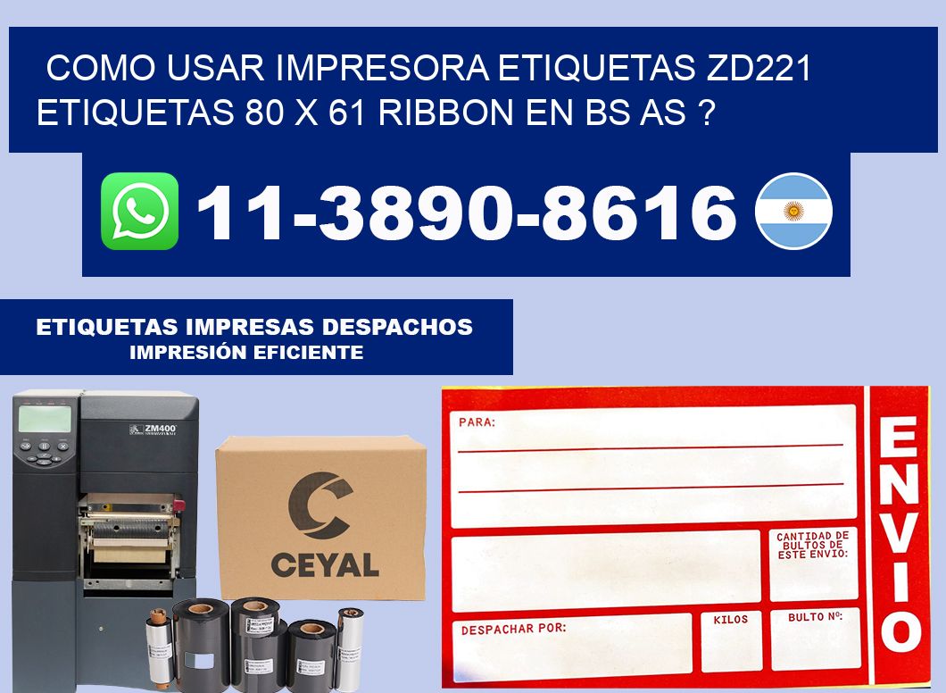 como usar impresora etiquetas zd221 etiquetas 80 x 61 ribbon en BS AS ?