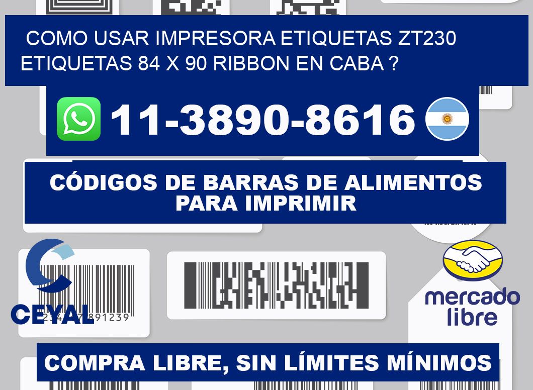 como usar impresora etiquetas zt230 etiquetas 84 x 90 ribbon en CABA ?