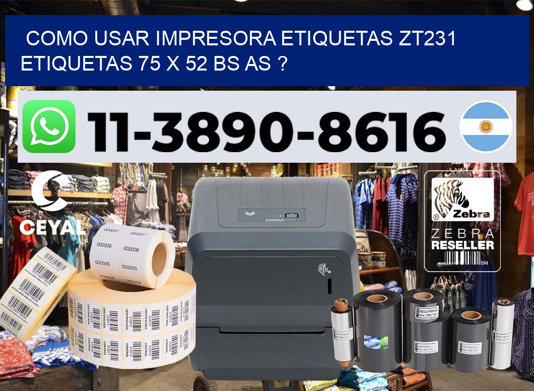 como usar impresora etiquetas zt231 etiquetas 75 x 52 BS AS ?