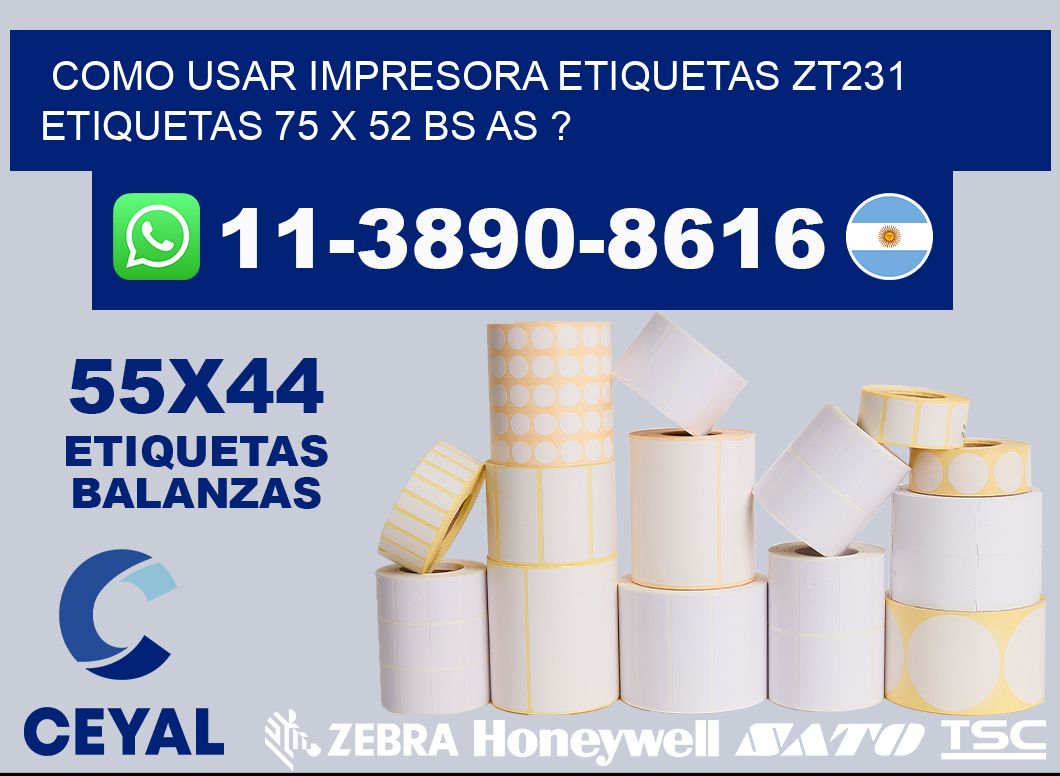 como usar impresora etiquetas zt231 etiquetas 75 x 52 BS AS ?