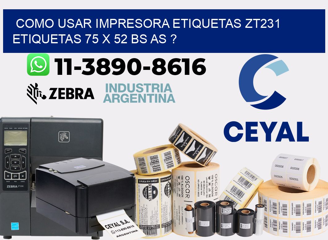 como usar impresora etiquetas zt231 etiquetas 75 x 52 BS AS ?