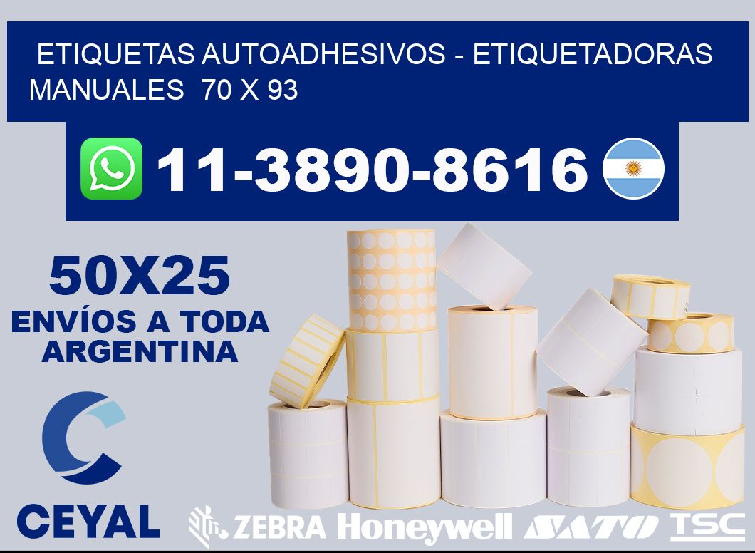 etiquetas autoadhesivos - Etiquetadoras Manuales  70 x 93