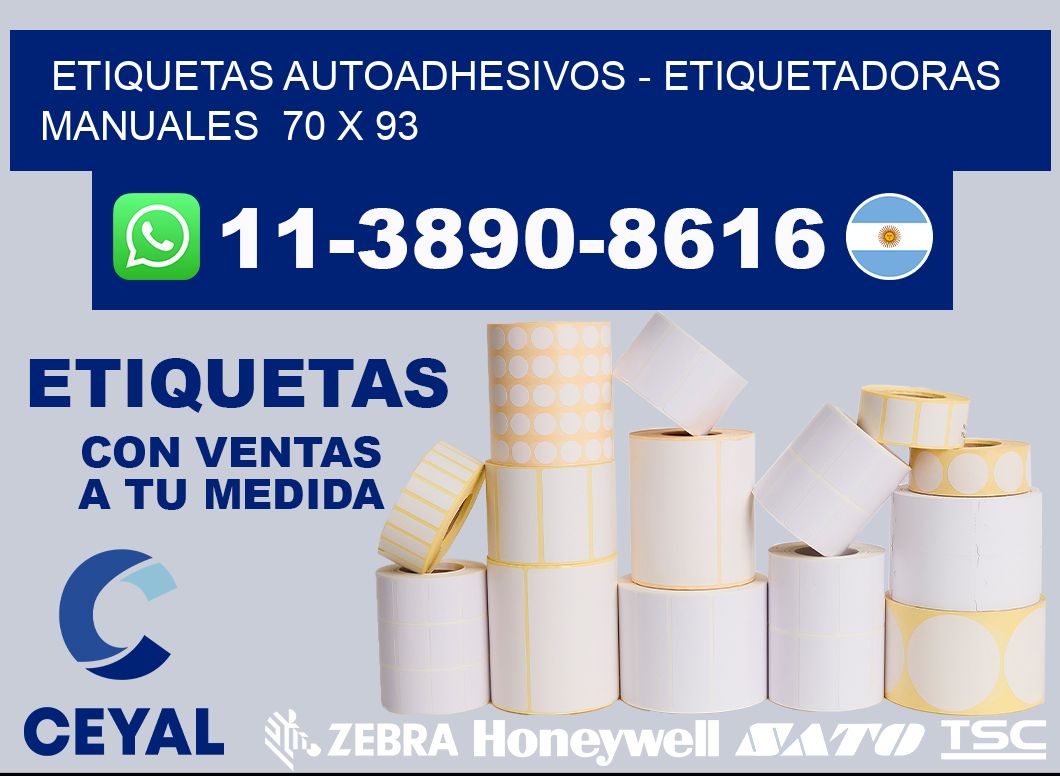 etiquetas autoadhesivos - Etiquetadoras Manuales  70 x 93