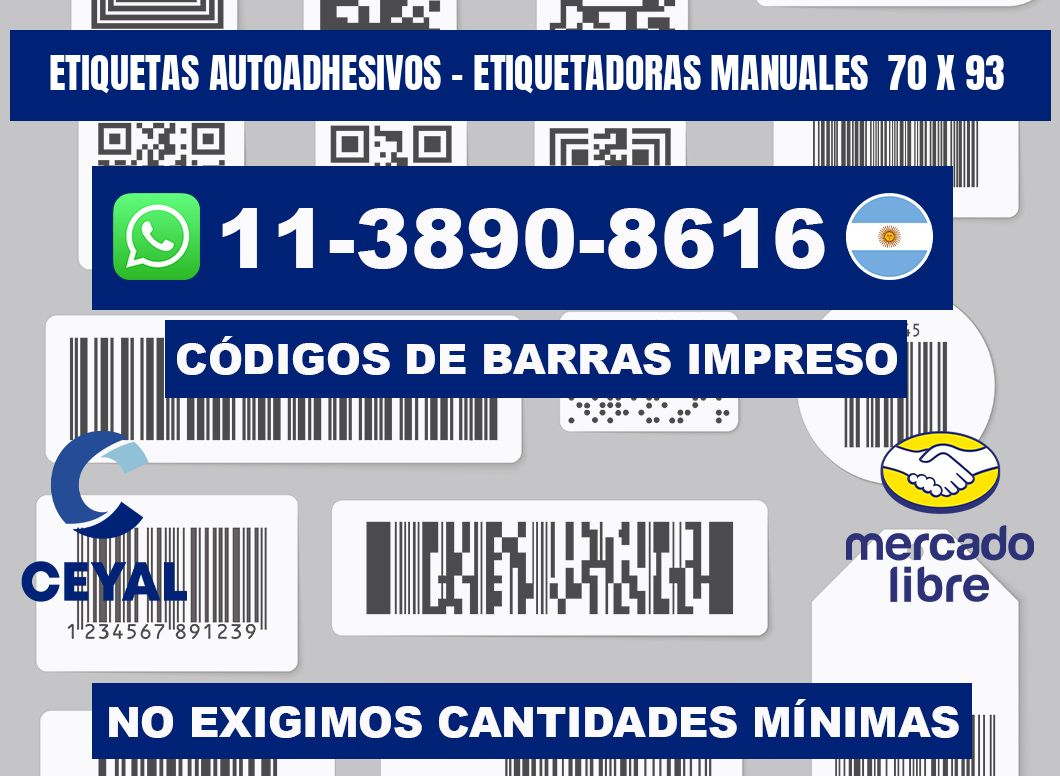 etiquetas autoadhesivos - Etiquetadoras Manuales  70 x 93