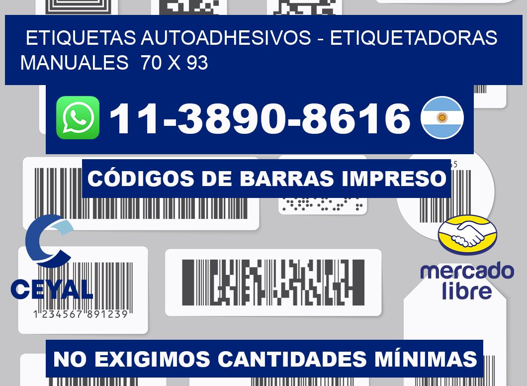 etiquetas autoadhesivos - Etiquetadoras Manuales  70 x 93