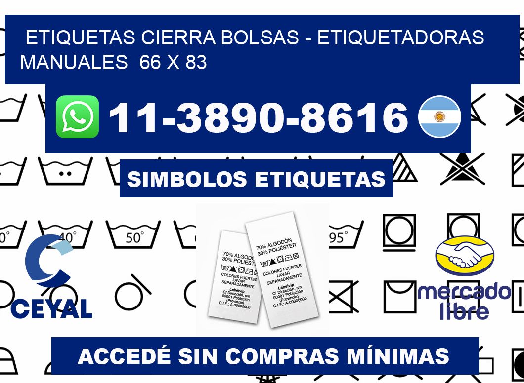 etiquetas cierra bolsas - Etiquetadoras Manuales  66 x 83