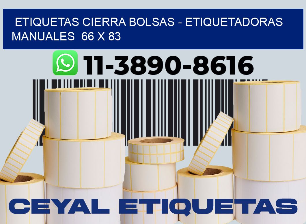 etiquetas cierra bolsas - Etiquetadoras Manuales  66 x 83