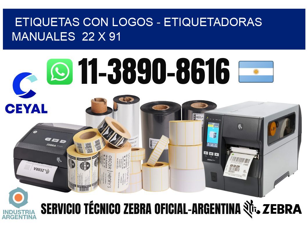etiquetas con logos - Etiquetadoras Manuales  22 x 91