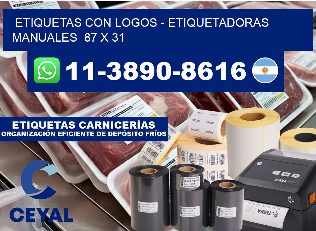 etiquetas con logos - Etiquetadoras Manuales  87 x 31