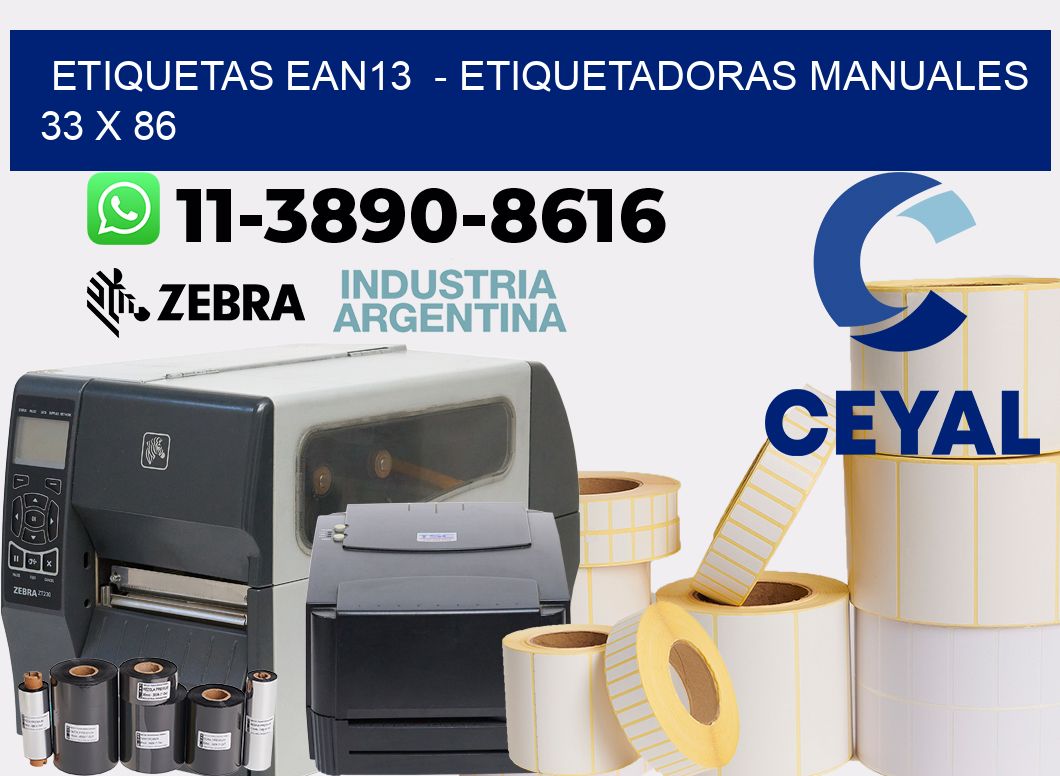 etiquetas ean13  - Etiquetadoras Manuales  33 x 86