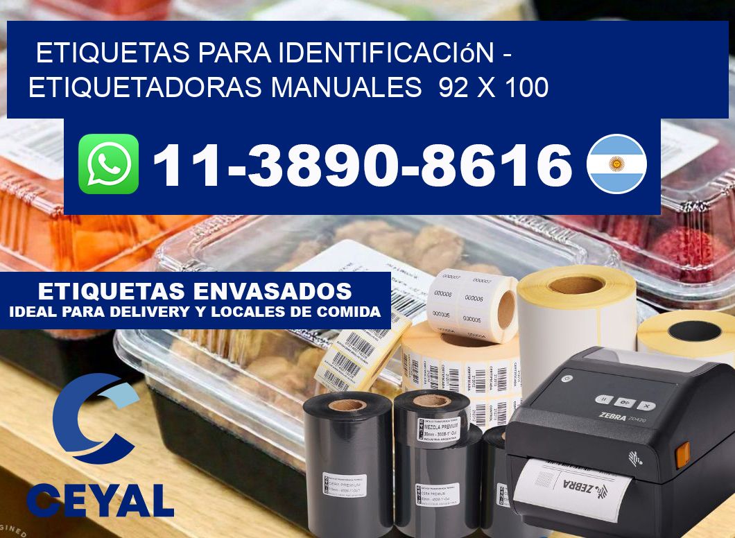 etiquetas para identificación - Etiquetadoras Manuales  92 x 100