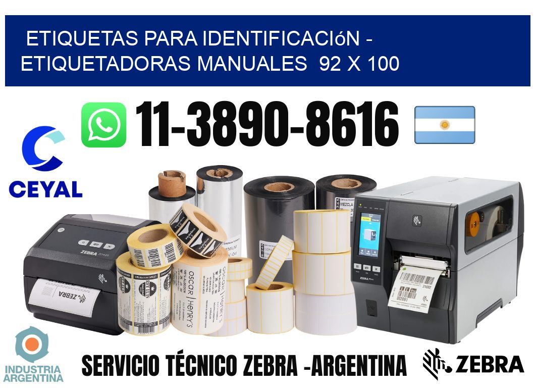 etiquetas para identificación - Etiquetadoras Manuales  92 x 100
