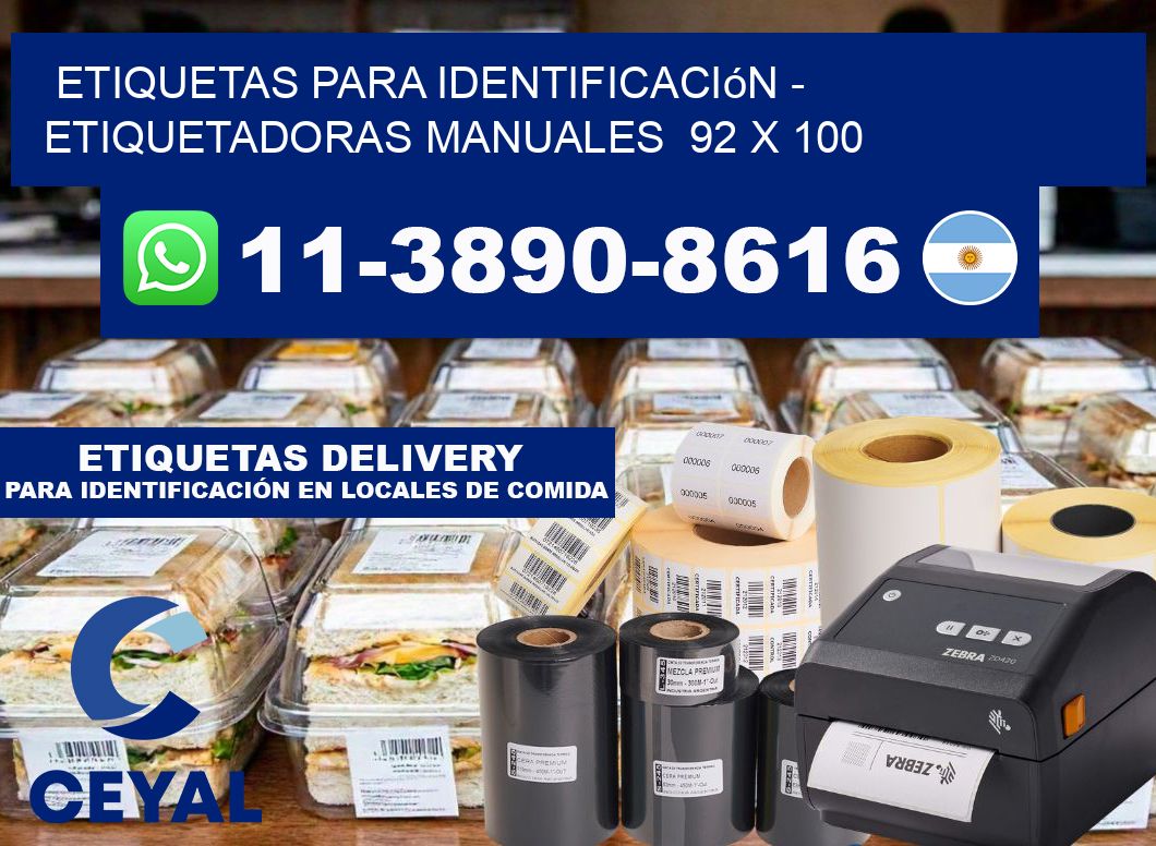 etiquetas para identificación - Etiquetadoras Manuales  92 x 100