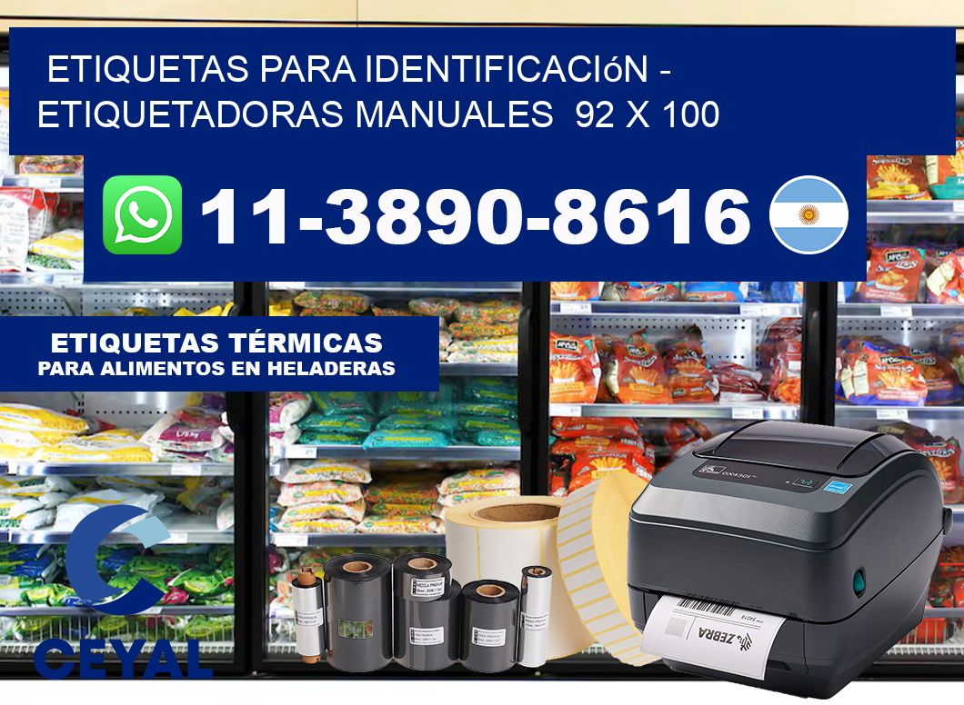 etiquetas para identificación – Etiquetadoras Manuales  92 x 100
