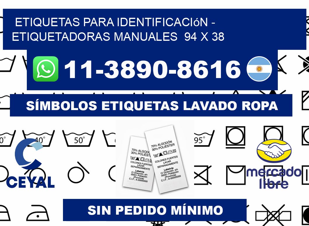 etiquetas para identificación - Etiquetadoras Manuales  94 x 38
