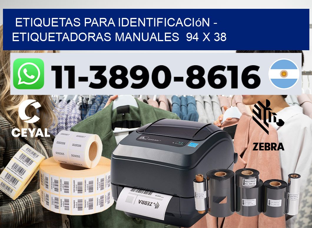 etiquetas para identificación - Etiquetadoras Manuales  94 x 38
