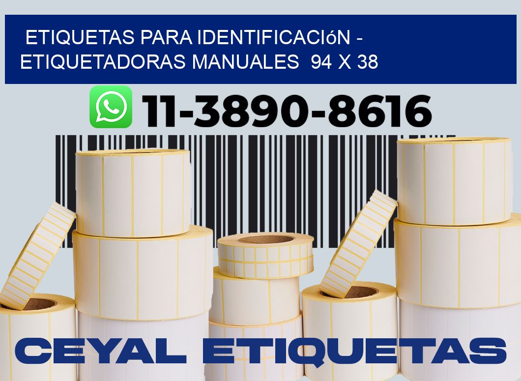 etiquetas para identificación - Etiquetadoras Manuales  94 x 38