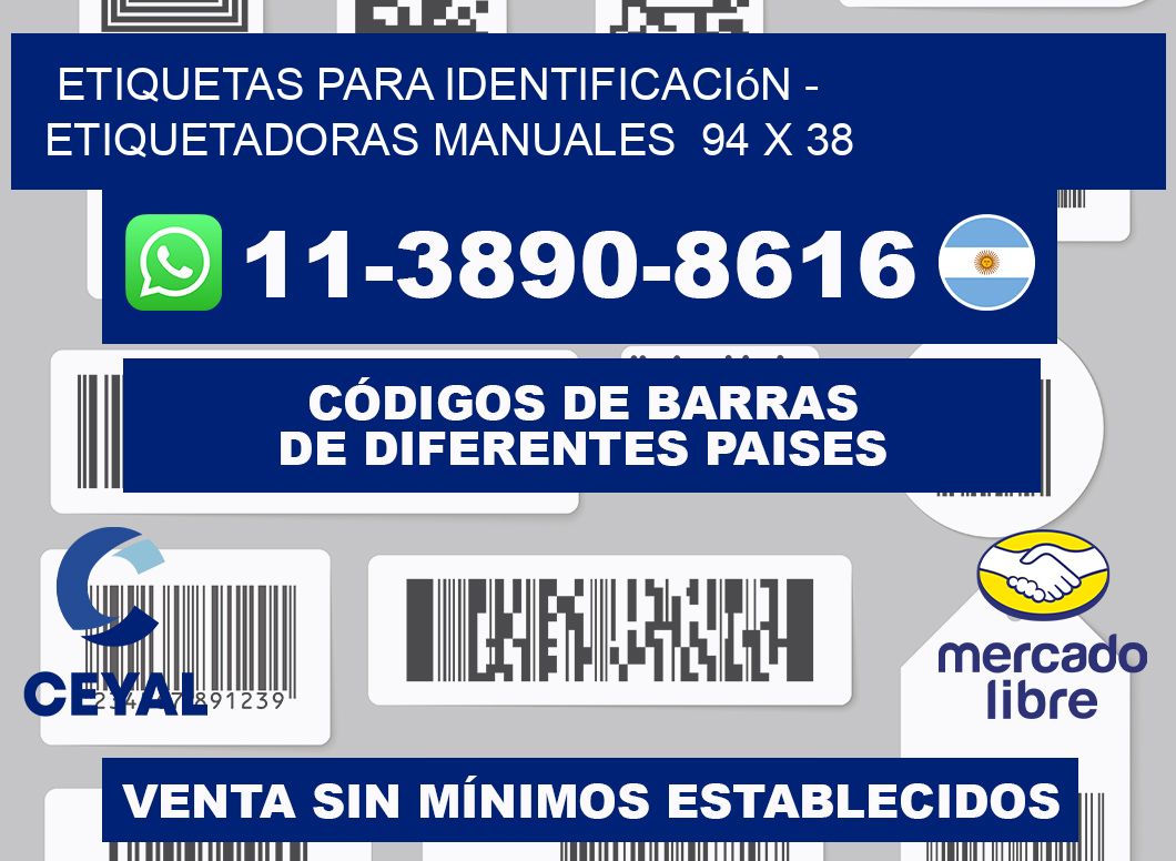 etiquetas para identificación - Etiquetadoras Manuales  94 x 38