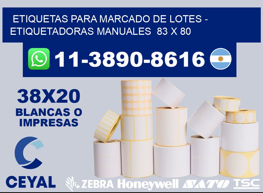 etiquetas para marcado de lotes - Etiquetadoras Manuales  83 x 80
