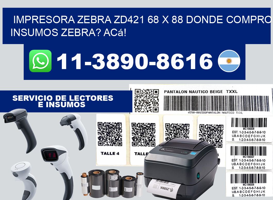 impresora zebra zd421 68 x 88 Donde compro insumos zebra? Acá!