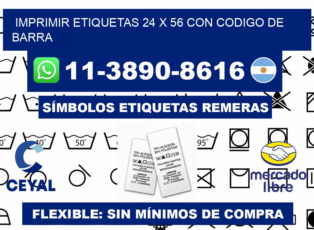 imprimir etiquetas 24 x 56 con codigo de barra