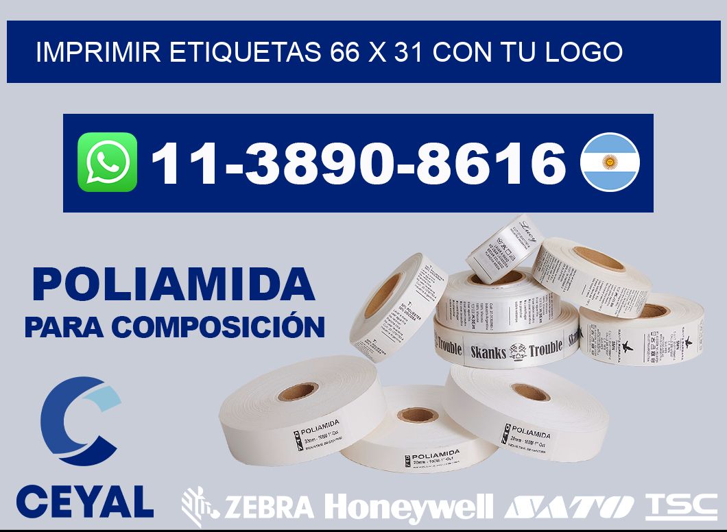 imprimir etiquetas 66 x 31 con tu logo