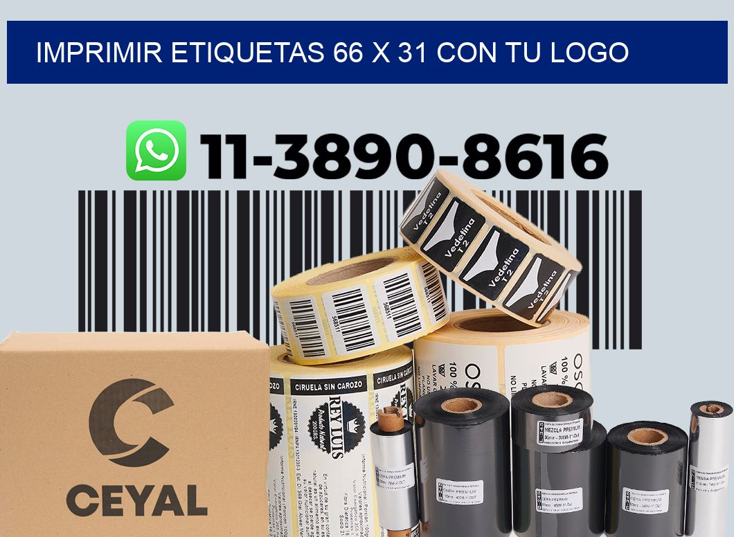 imprimir etiquetas 66 x 31 con tu logo