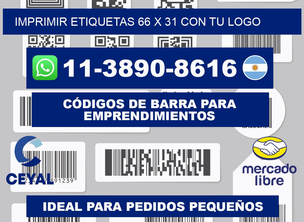 imprimir etiquetas 66 x 31 con tu logo