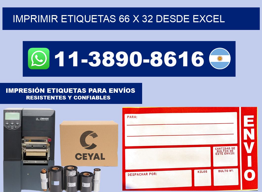 imprimir etiquetas 66 x 32 desde excel