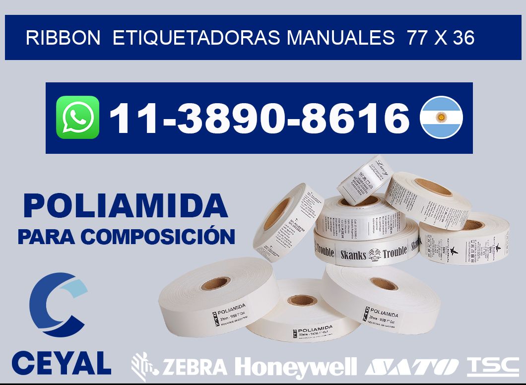 ribbon  Etiquetadoras Manuales  77 x 36